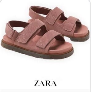 Zara Pink Suede Toddler Sandals